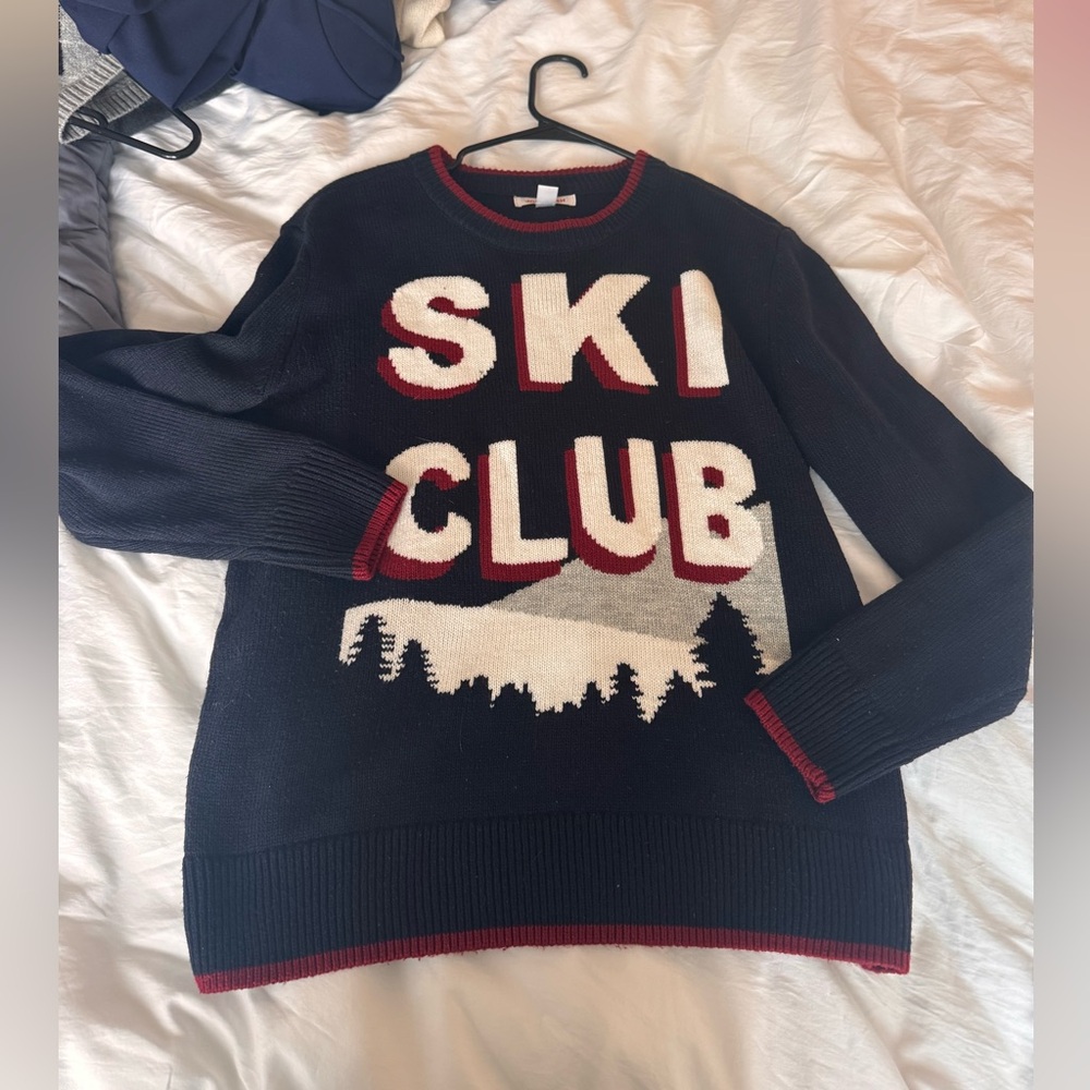 Black and Red Ski Club Sweater